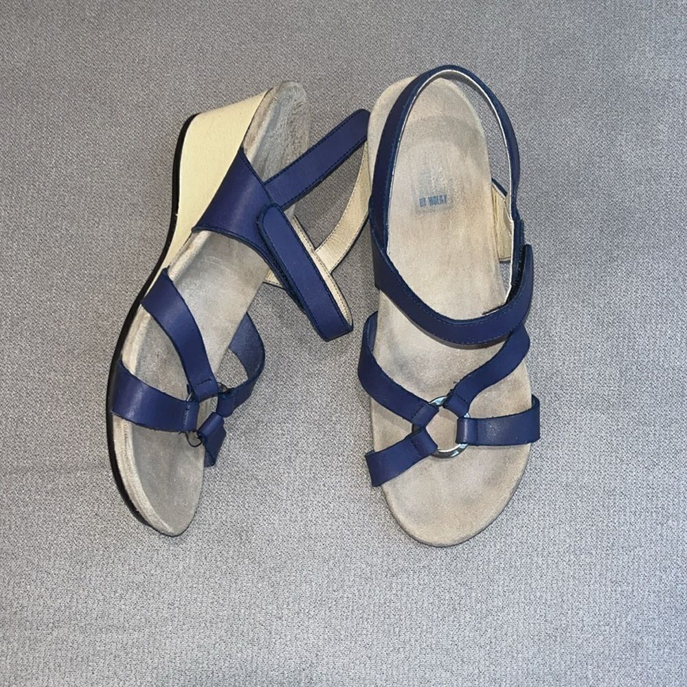Wolky leather wood 2.5” wedge heel sandals